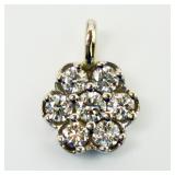 14KT W/G 1CTTW Natural Diamond Pendant