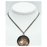 1900-O Morgan Silver Dollar Pendant on 925 Chain