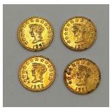 4-1852 California Gold 1/2 Tokens-Souvenirs