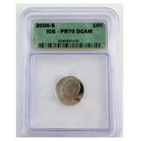 2000-S Roosevelt Dime ICG-PR70DCAM