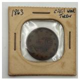 1863 City of NY I.O.U. 1 Cent Civil War Token