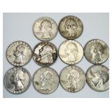 10 1964 Washington Quarters 90% Silver