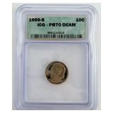 1999-S Roosevelt Dime ICG-PR70DCAM