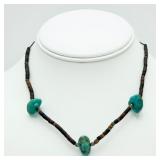 Turquoise & Tigerï¿½s Eye w/ 925 Accents Necklace