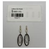 14k W&Y Gold Black & White Diamond Earring Jackets