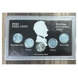 1943 Wartime Emergency Issue Steel Cents Set, UNC