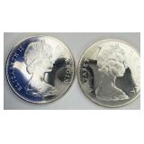 2 1965 Canada Silver Dollar Proof Coins