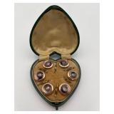 VTG Krementz Shirt Studs Smoke Mother of Pearl