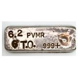 6 Troy Ounce .999 Fine Silver Bar