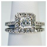 14KT W/G 1.5CT Diamond Wedding Set