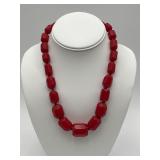 VTG Bakelite-style Barrel Bead Necklace