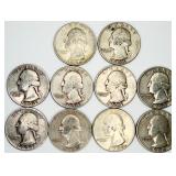 10 1954 Washington Quarters 90% Silver