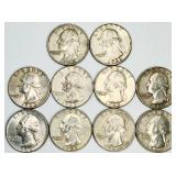 10 1963 Washington Quarters 90% Silver