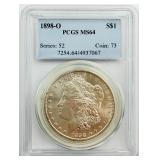 1898-O Morgan Silver Dollar PCGSMS64