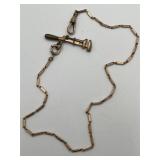 VTG Gold Filled Pocket Watch Chain w/Pipe Wrench