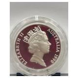 1990 Elizabeth II $10 Dollar Silver Coin