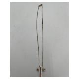 Vtg Gucci Sterling Silver Cross Pendant Necklace