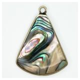 Silver-tone Abalone Pendant