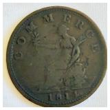 1814 Great Britain "Comerce" Half Penny Copper