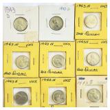 7 1943-S & 2 1943-D Uncirculated Stetel Remies
