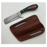 Handmade Damascus Steel Cowboy Bull Cutter Knife