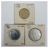 3 Foreign Italy Coins