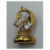 Gold-tone Horse Head Pin/Brooch