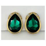Gorgeous Emerald Green "Swarovsky" Ear Clips