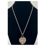 Large Fancy Heart Locket Necklace