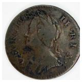 1749 British Georgies 2 Rex Copper Coin