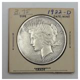 1922- D Peace Silver Dollar