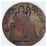 1860 Chihuahua Mexico 1/4 De Real Seated Liberty