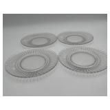 4 Vintage Fostoria Glass "Colony" Salad Plate