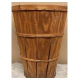 VTG Tall Slatted Wooden Orchard Bushel Basket