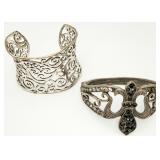 2 Silver-tone Bracelets