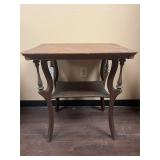 Antique Two-tier Wooden Parlor or Side Table