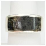 Sterling Silver Ring w/ Black & Gray Stones