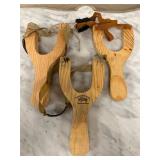3 Slingshots One Marked w/Native American Chief