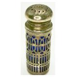VTG Silver-tone Reticulate Cobalt Blue Shaker