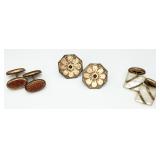 3 Pairs VTG Gold-tone Cuff Links