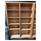Double-wide Natural Wood Veneer Bookcase