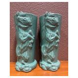 8ï¿½ Vintage Haynes Besco Ceramic Horse Tiki Vases