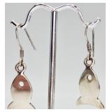 Sterling Silver Fish Pierced Earrings