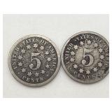 2-1868 Shield Nickels
