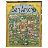 Rare Large 1972 San Antonio Framed Poster