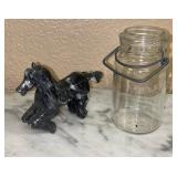 Gray Granite Unicorn & 1877 Jar