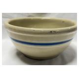 VTG Stoneware Mixing Bowl Blue & White Stripes