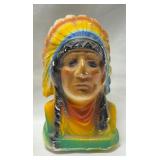VTG Chalkware Native American Bust