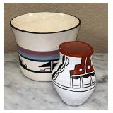 Vintage Indian Painted Style Vases