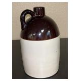vintage two-tone stoneware moonshine jug